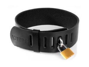 Obroża skórzana 4,5 cm z kłódką · Primal Bond · czarna